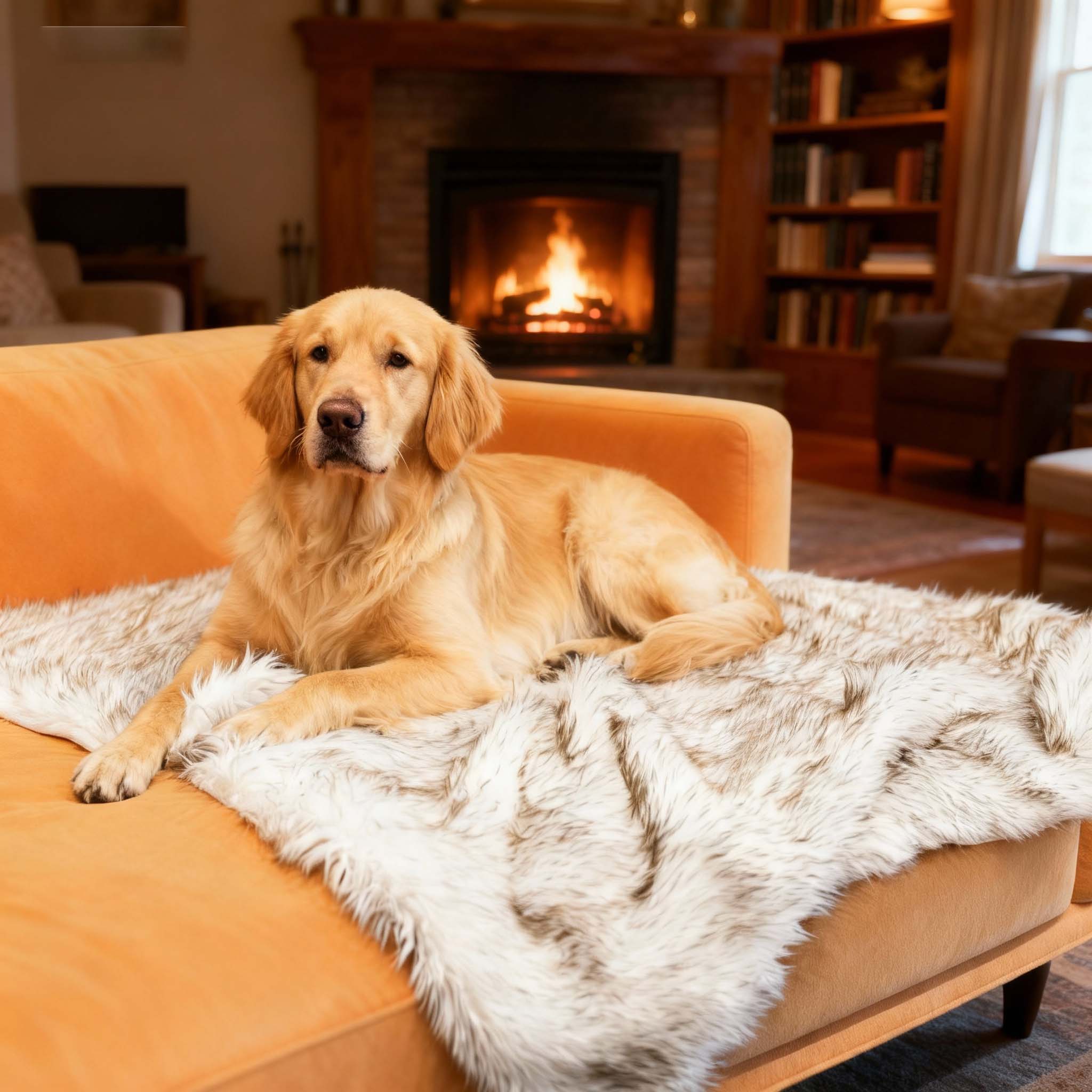 Waterproof Faux Fur Dog Blanket |Luxury Pet Throw for Couch & Bed