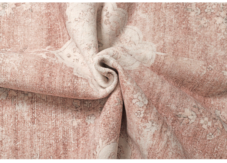 Vintage Rose Pet-Friendly Washable Rug | Soft Blush & Distressed Boho Design
