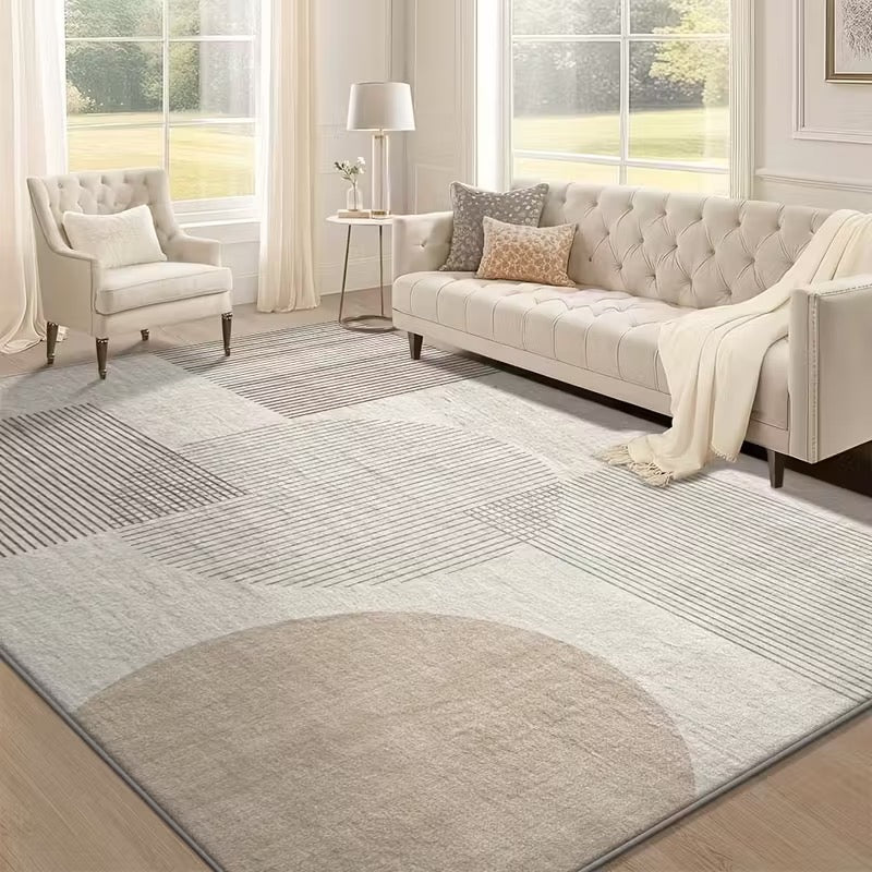 Modern minimalist geometric lines, Mediterranean style sofa, coffee table blanket, short velvet, anti slip