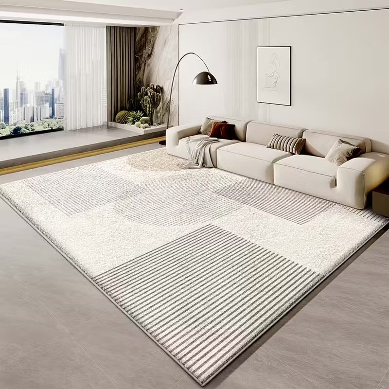 Modern minimalist geometric lines, Mediterranean style sofa, coffee table blanket, short velvet, anti slip