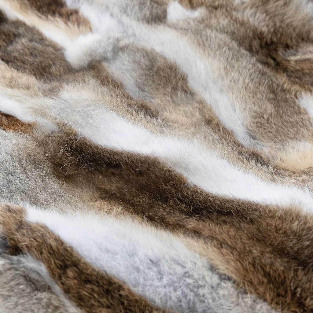 Soft Faux Rabbit Fur Patchwork Throw Pillow| Ultra Soft Cat-Petting Soft Cushion for Couch Bed Home Decor | Warmloomo™