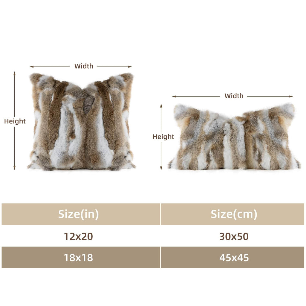 Soft Faux Rabbit Fur Patchwork Throw Pillow| Ultra Soft Cat-Petting Soft Cushion for Couch Bed Home Decor | Warmloomo™
