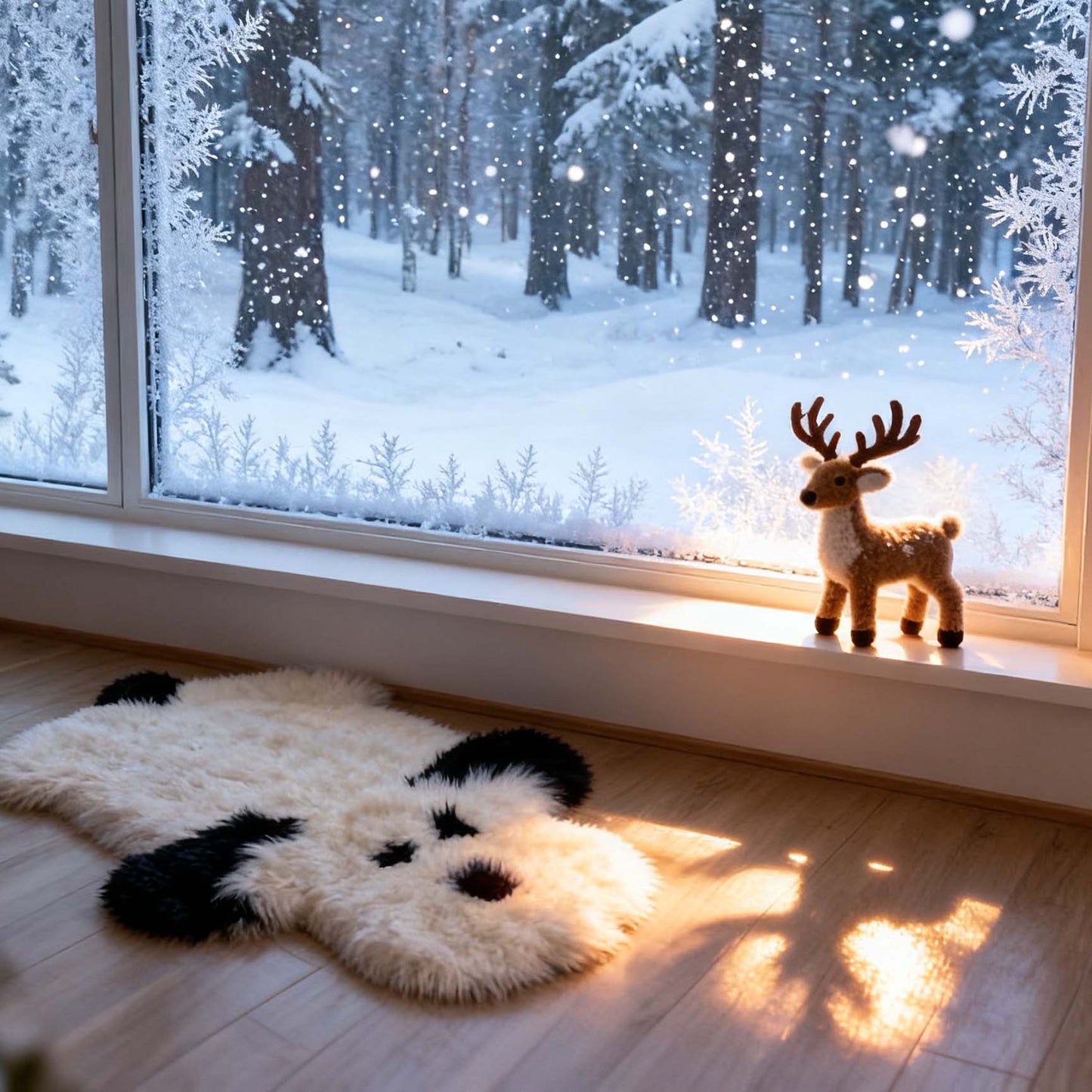 Faux Sheepskin Carpet, Dog Rug Non-Slip & Washable Mat for Living Room, Pet-Friendly Home