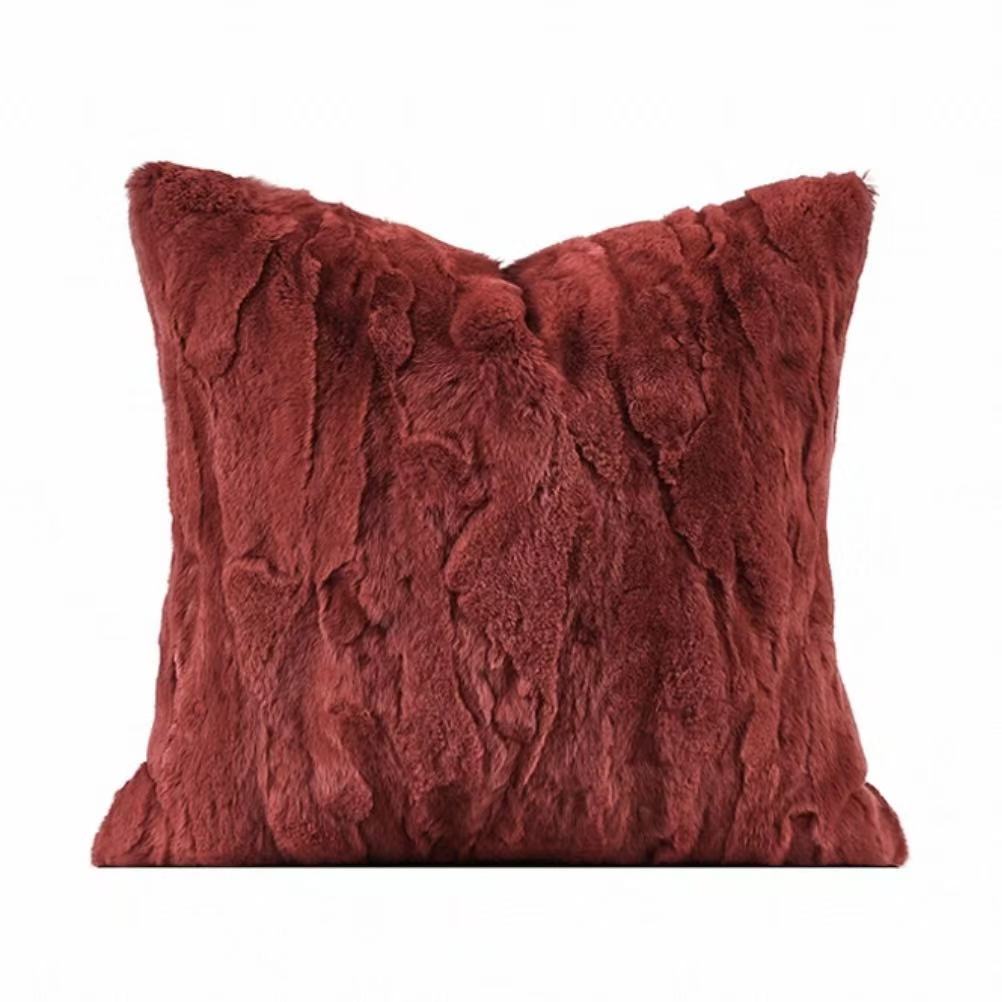 Premium Genuine Rabbit Fur Throw Pillow | Ultra-Soft Calming Cushion for Pets & Home | Warmloomo™