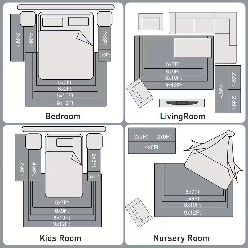 Luxury Beige Area Mat｜Reinforced Stitching & PVC Anti-Slip | Ideal Christmas Gift & Modern Decor