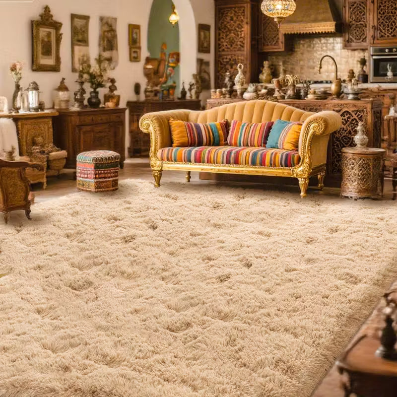 Luxury Beige Area Mat｜Reinforced Stitching & PVC Anti-Slip | Ideal Christmas Gift & Modern Decor