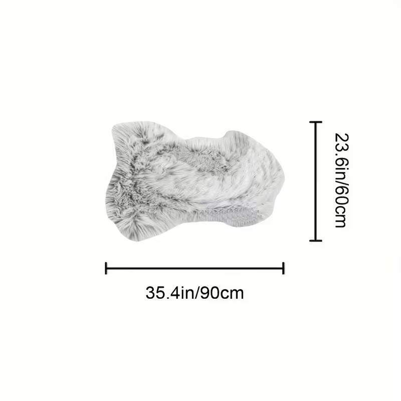 4 Solid Colors Irregular Fluffy Rug｜Shaggy Lightweight Area Mat | Machine Washable for Living Room/Bedroom/Christmas