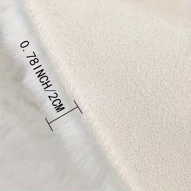 90cm Round Bubble Fleece Rug｜Soft Fluffy Solid Color Carpet | 5 Neutral Shades for Bedroom/Living Room/Vanity