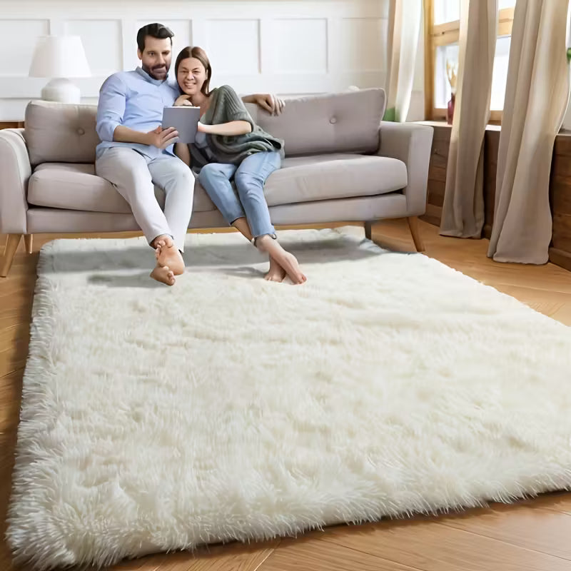 Machine-Washable Fluffy Mat｜Luxurious Texture for Modern Living Room & Home Decor