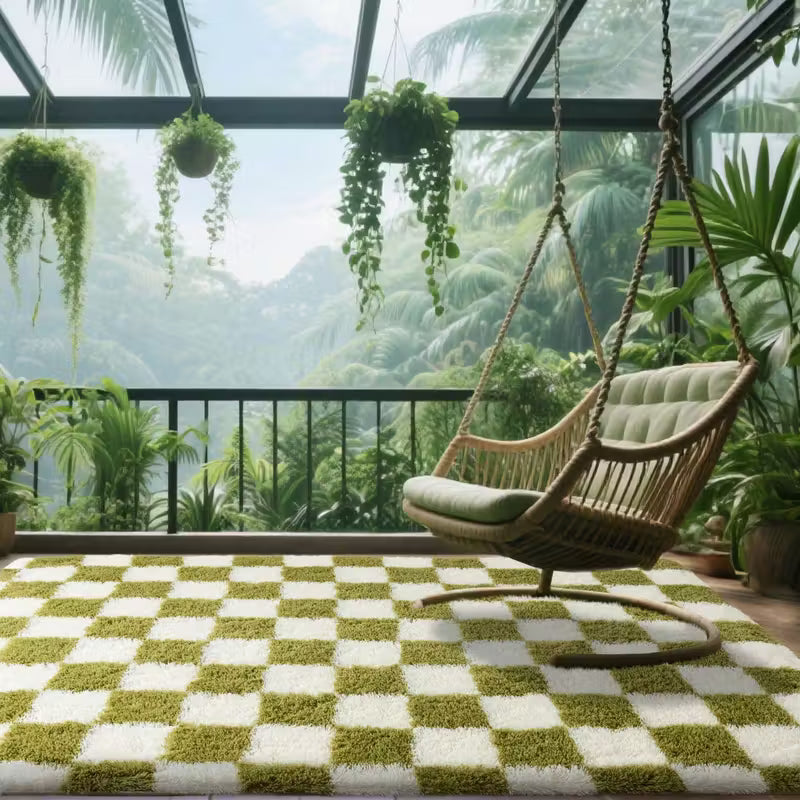 Tropical-Cozy Modern Mat｜Machine-Slip Grip – Fits Your Sofa, Bedside & Garden Oasis