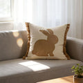 Easter Bunny Tufted Pillow Covers (Set of 3) – Embroidered Spring Throw Cushion Covers with Hidden Zipper for Sofa, Couch, Bed & Porch Decor