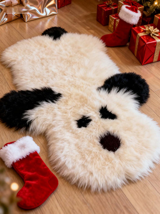 Faux Sheepskin Carpet, Dog Rug Non-Slip & Washable Mat for Living Room, Pet-Friendly Home