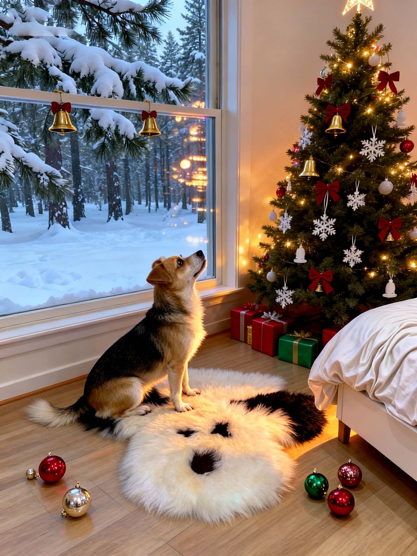 Faux Sheepskin Carpet, Dog Rug Non-Slip & Washable Mat for Living Room, Pet-Friendly Home