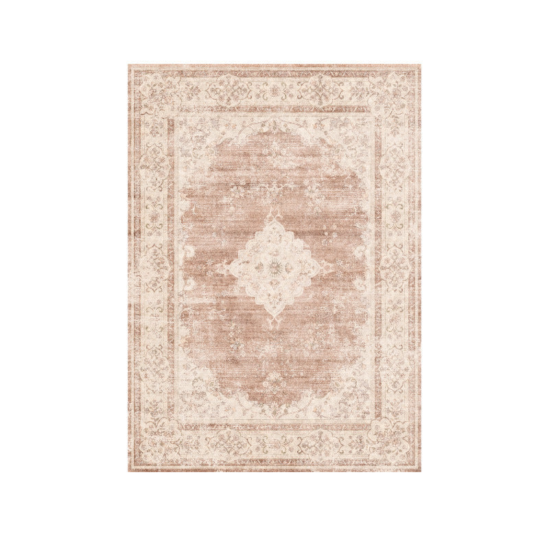 Vintage Rose Pet-Friendly Washable Rug | Soft Blush & Distressed Boho Design