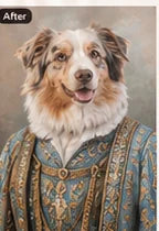 Finished personalized pet portrait keepsake